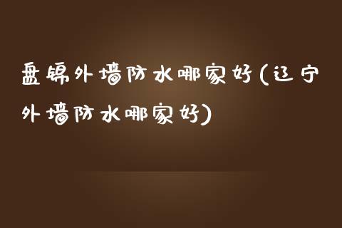 盘锦外墙防水哪家好(辽宁外墙防水哪家好)_https://www.liuyiidc.com_期货直播_第1张