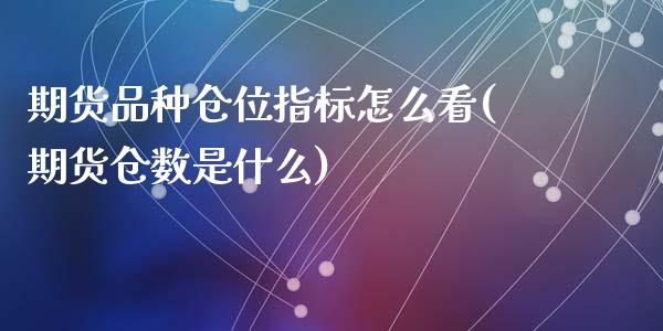 期货品种仓位指标怎么看(期货仓数是什么)_https://www.liuyiidc.com_财经要闻_第1张