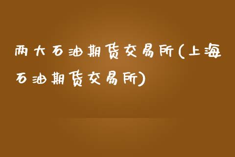 两大石油期货交易所(上海石油期货交易所)_https://www.liuyiidc.com_理财品种_第1张