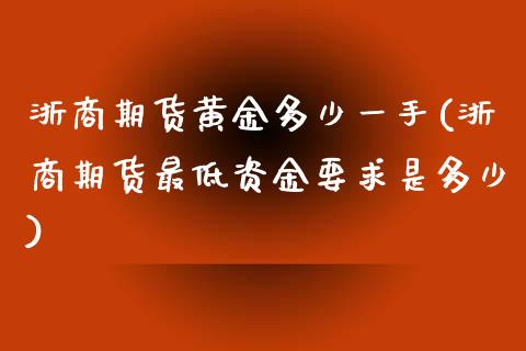 浙商期货黄金多少一手(浙商期货最低资金要求是多少)_https://www.liuyiidc.com_期货交易所_第1张