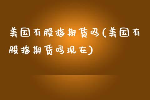 美国有股指期货吗(美国有股指期货吗现在)_https://www.liuyiidc.com_国际期货_第1张