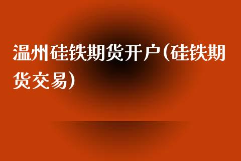 温州硅铁期货开户(硅铁期货交易)_https://www.liuyiidc.com_国际期货_第1张