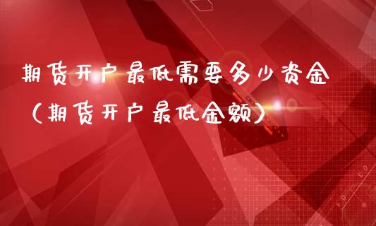 期货最低需要多少资金（期货最低金额）_https://www.liuyiidc.com_期货理财_第1张