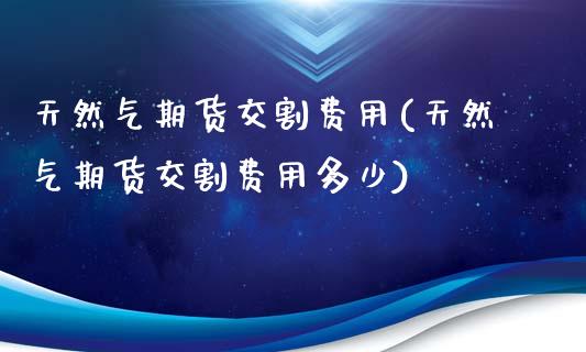 天然气期货交割费用(天然气期货交割费用多少)_https://www.liuyiidc.com_期货品种_第1张