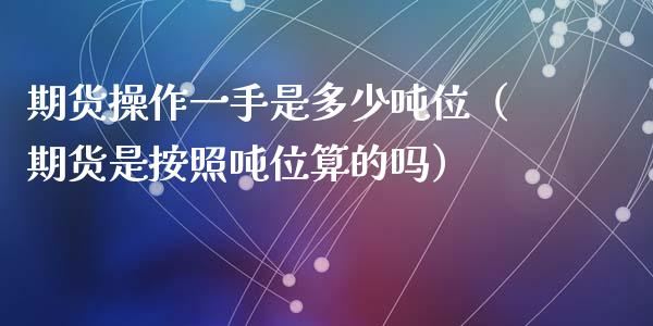 期货操作一手是多少吨位（期货是按照吨位算的吗）_https://www.liuyiidc.com_期货理财_第1张