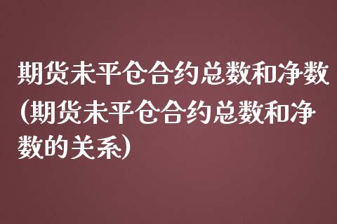 期货未平仓合约总数和净数(期货未平仓合约总数和净数的关系)_https://www.liuyiidc.com_财经要闻_第1张