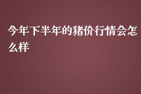 今年下半年的猪价行情会怎么样_https://www.liuyiidc.com_期货品种_第1张