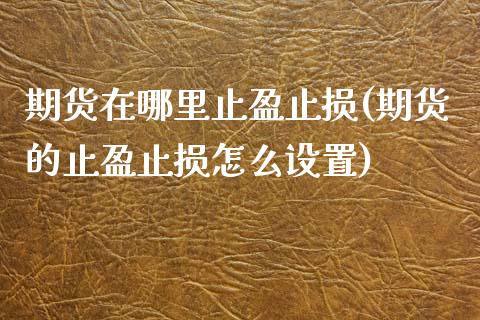 期货在哪里止盈止损(期货的止盈止损怎么设置)_https://www.liuyiidc.com_理财百科_第1张