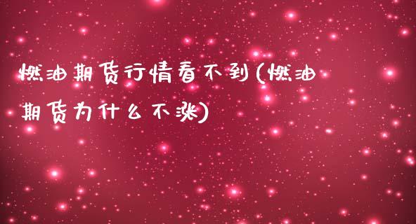 燃油期货行情看不到(燃油期货为什么不涨)_https://www.liuyiidc.com_期货品种_第1张