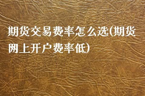 期货交易费率怎么选(期货网上开户费率低)_https://www.liuyiidc.com_期货直播_第1张