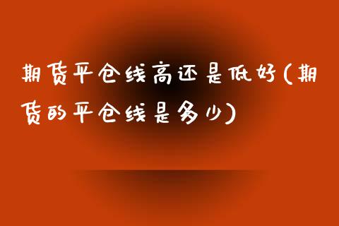 期货平仓线高还是低好(期货的平仓线是多少)_https://www.liuyiidc.com_期货品种_第1张