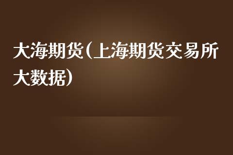 大海期货(上海期货交易所大数据)_https://www.liuyiidc.com_国际期货_第1张