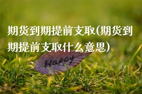 期货到期提前支取(期货到期提前支取什么意思)_https://www.liuyiidc.com_股票理财_第1张