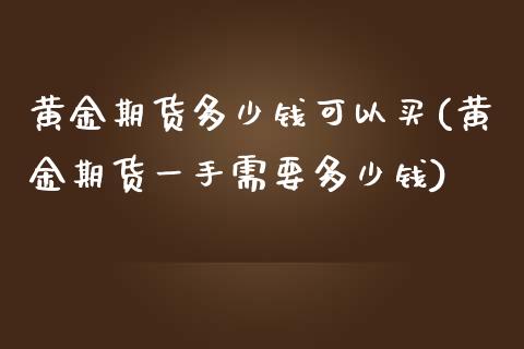 黄金期货多少钱可以买(黄金期货一手需要多少钱)_https://www.liuyiidc.com_国际期货_第1张