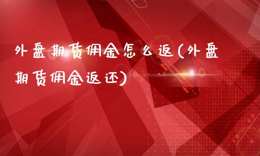 外盘期货佣金怎么返(外盘期货佣金返还)_https://www.liuyiidc.com_期货品种_第1张