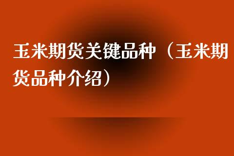 玉米期货关键品种（玉米期货品种介绍）_https://www.liuyiidc.com_恒生指数_第1张