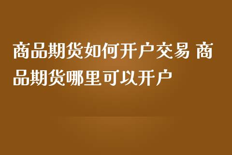 商品期货如何交易 商品期货哪里可以_https://www.liuyiidc.com_期货理财_第1张