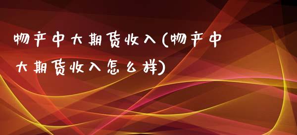 物产中大期货收入(物产中大期货收入怎么样)