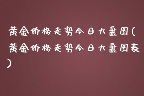 黄金走势今日大盘图(黄金走势今日大盘图表)_https://www.liuyiidc.com_国际期货_第1张