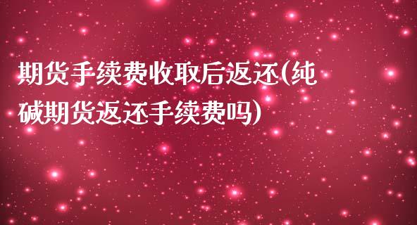 期货手续费收取后返还(纯碱期货返还手续费吗)_https://www.liuyiidc.com_理财百科_第1张