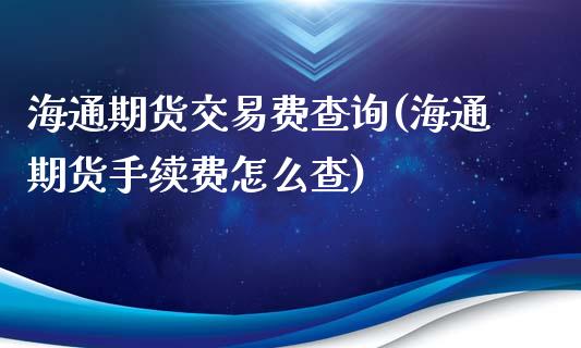 海通期货交易费查询(海通期货手续费怎么查)_https://www.liuyiidc.com_财经要闻_第1张