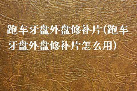 跑车牙盘外盘修补片(跑车牙盘外盘修补片怎么用)_https://www.liuyiidc.com_理财品种_第1张