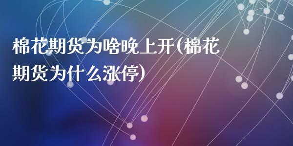 棉花期货为啥晚上开(棉花期货为什么涨停)_https://www.liuyiidc.com_道指直播_第1张