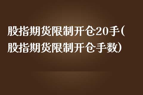 股指期货**开仓20手(股指期货**开仓手数)_https://www.liuyiidc.com_国际期货_第1张