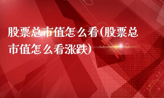 股票总市值怎么看(股票总市值怎么看涨跌)_https://www.liuyiidc.com_股票理财_第1张