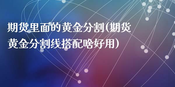 期货里面的黄金分割(期货黄金分割线搭配啥好用)_https://www.liuyiidc.com_期货品种_第1张