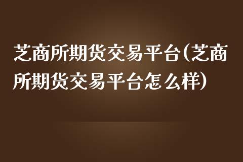 芝商所期货交易平台(芝商所期货交易平台怎么样)_https://www.liuyiidc.com_期货直播_第1张