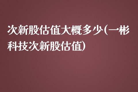 次新股估值大概多少(一彬科技次新股估值)_https://www.liuyiidc.com_股票理财_第1张