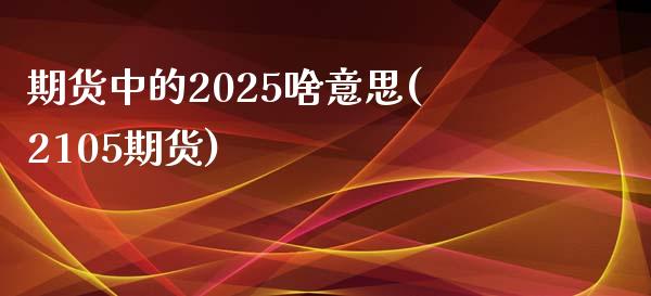 期货中的2025啥意思(2105期货)_https://www.liuyiidc.com_基金理财_第1张