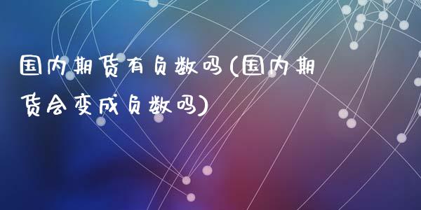 国内期货有负数吗(国内期货会变成负数吗)_https://www.liuyiidc.com_期货品种_第1张