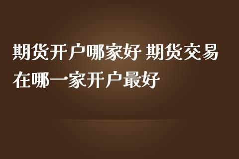 期货哪家好 期货交易在哪一家最好_https://www.liuyiidc.com_期货理财_第1张