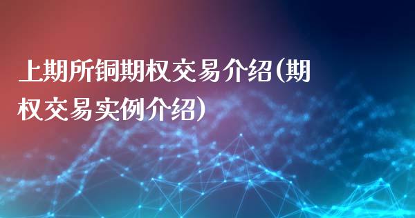 上期所铜期权交易介绍(期权交易实例介绍)_https://www.liuyiidc.com_期货知识_第1张