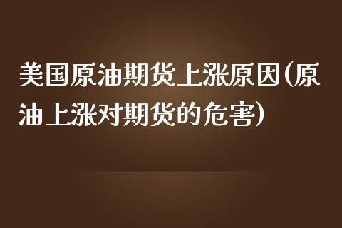 美国原油期货上涨原因(原油上涨对期货的危害)_https://www.liuyiidc.com_期货品种_第1张