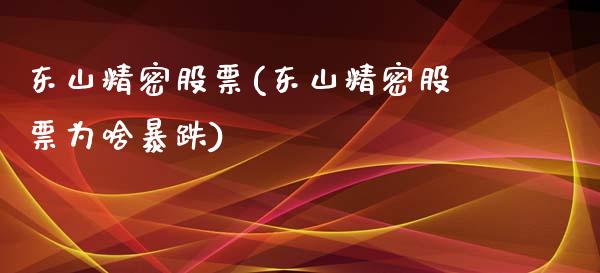 东山精密股票(东山精密股票为啥暴跌)_https://www.liuyiidc.com_股票理财_第1张