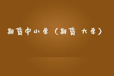 期货中小单（期货 大单）_https://www.liuyiidc.com_恒生指数_第1张