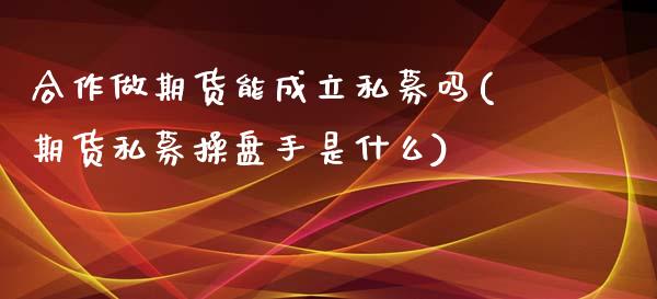 合作做期货能成立私募吗(期货私募操盘手是什么)_https://www.liuyiidc.com_期货交易所_第1张