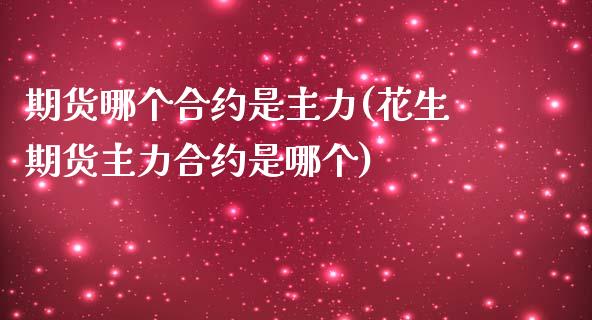 期货哪个合约是主力(花生期货主力合约是哪个)_https://www.liuyiidc.com_期货直播_第1张