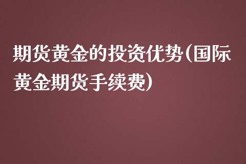 期货黄金的投资优势(国际黄金期货手续费)_https://www.liuyiidc.com_期货理财_第1张