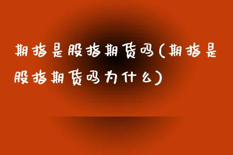 期指是股指期货吗(期指是股指期货吗为什么)_https://www.liuyiidc.com_基金理财_第1张