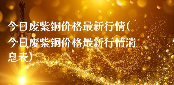 今日废紫铜最新行情(今日废紫铜最新行情消息表)_https://www.liuyiidc.com_股票理财_第1张