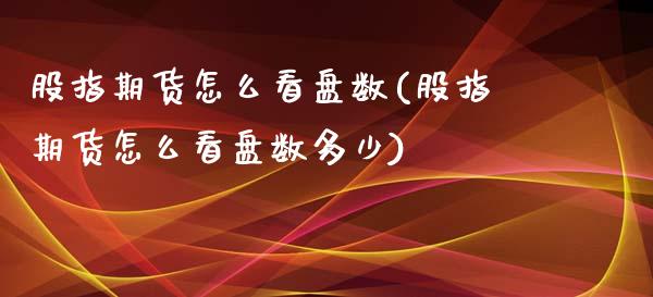 股指期货怎么看盘数(股指期货怎么看盘数多少)_https://www.liuyiidc.com_国际期货_第1张