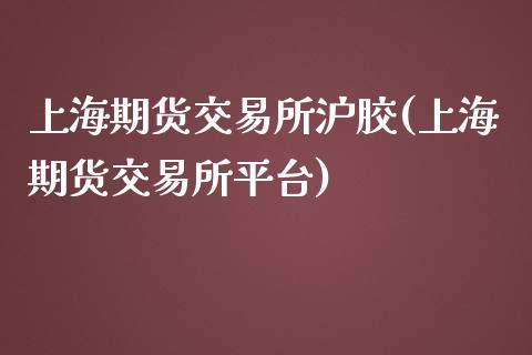 上海期货交易所沪胶(上海期货交易所平台)_https://www.liuyiidc.com_期货软件_第1张