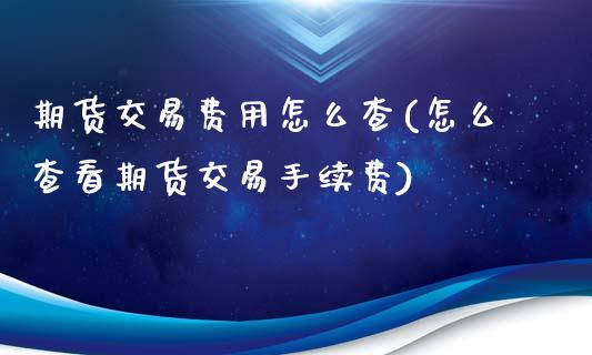 期货交易费用怎么查(怎么查看期货交易手续费)_https://www.liuyiidc.com_理财百科_第1张