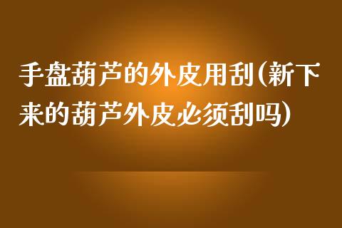 手盘葫芦的外皮用刮(新下来的葫芦外皮必须刮吗)_https://www.liuyiidc.com_恒生指数_第1张