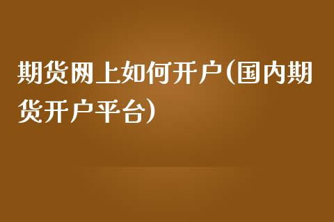 期货网上如何开户(国内期货开户平台)_https://www.liuyiidc.com_国际期货_第1张