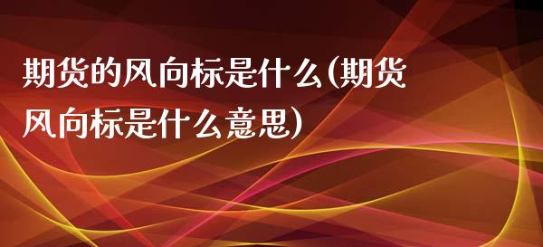 期货的风向标是什么(期货风向标是什么意思)_https://www.liuyiidc.com_恒生指数_第1张